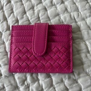 Pink Woven Card Holder